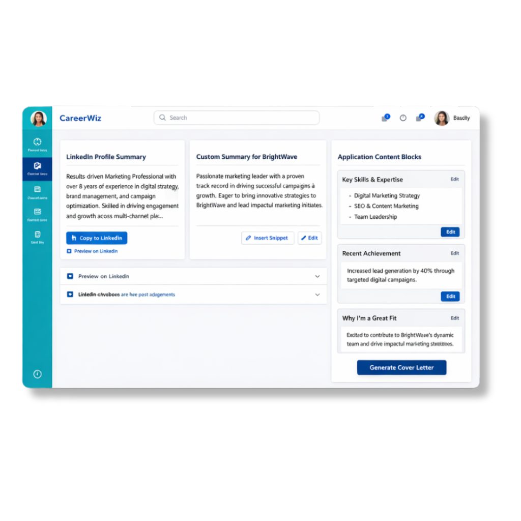 CareerWiz hero preview